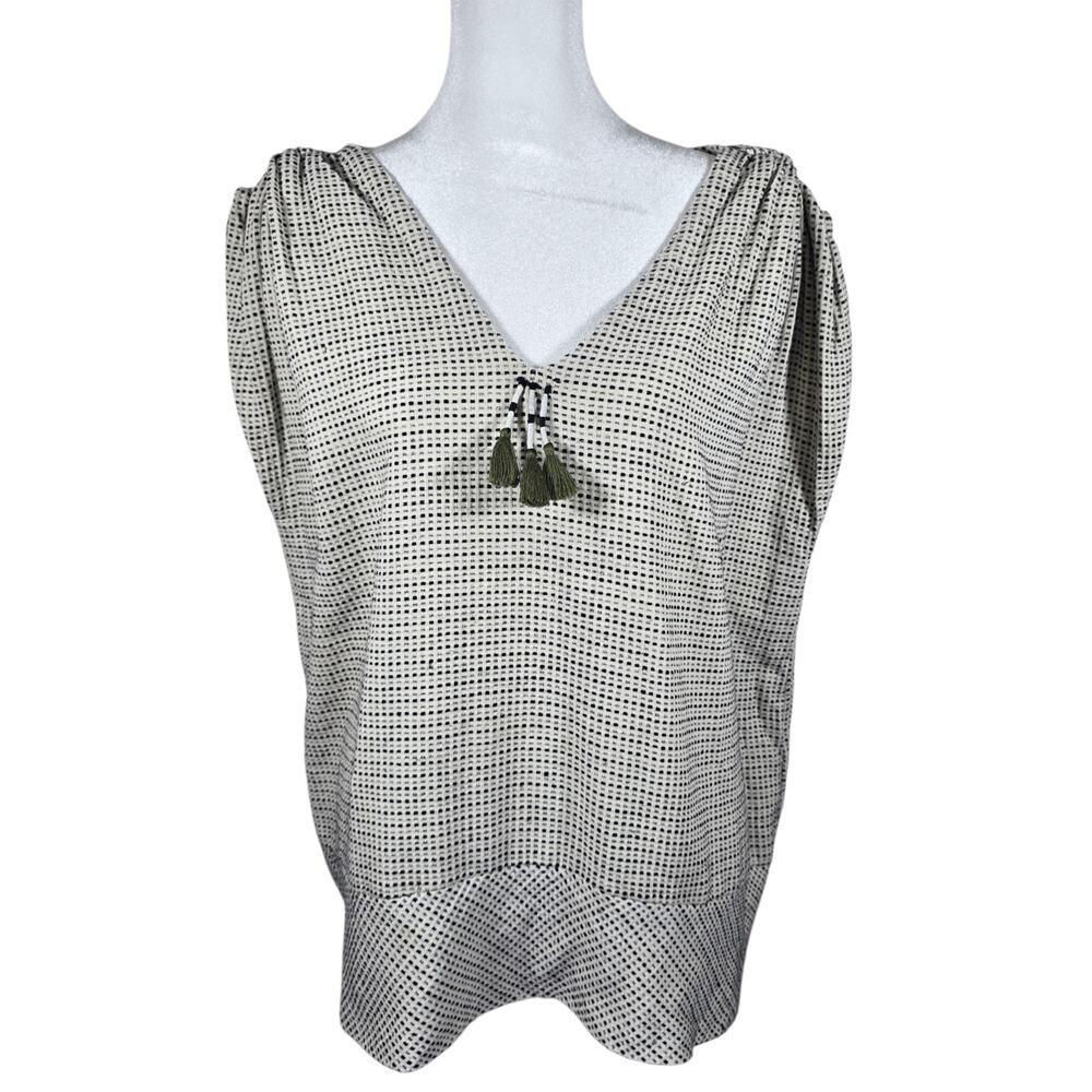 Anthropologie MIRTH Handmade Edition Cotton Tassel Peasant Top Women's S/M India